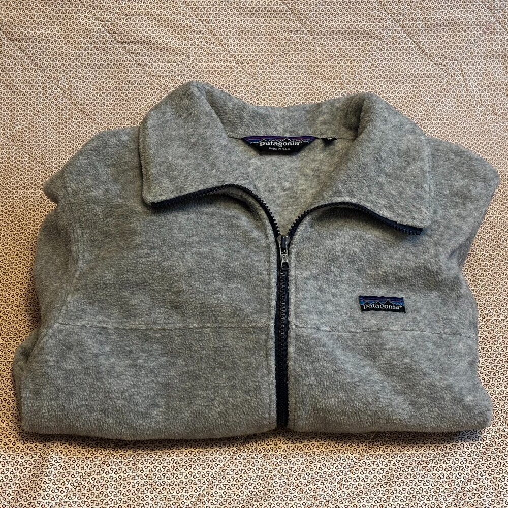 Vintage Patagonia Full Zip Fleece with Stand Collar Size Medium